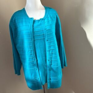 Aqua blue two piece sweater